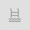 Ladder pool vector icon. Swimming flat line illustration.