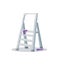 Ladder with purple gloves
