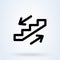 Ladder or staircase icon or logo line art style. Outline Stairs career concept. Success and Business vector illustration