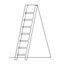 Ladder, step-ladder, structure for climbing up. Continuous line drawing. Vector illustration