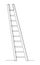 Ladder, step-ladder, structure for climbing up. Continuous line drawing. Vector illustration