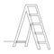 Ladder, step-ladder, structure for climbing up. Continuous line drawing. Vector illustration
