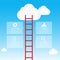 Ladder to sky and cloud infographic data bubble template - vector illustration 002