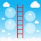 Ladder to sky and cloud infographic data bubble template - vector illustration