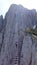 Ladder between two rock mountains on via ferrata Donnerkoge lin Austrian Alps