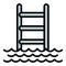 Ladder water pool icon, outline style