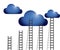 Ladders to clouds illustration design