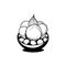 Laddu Icon hand draw black colour diwali logo symbol perfect