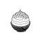 Laddu Icon hand draw black colour diwali logo symbol perfect