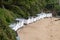 Ladies Beach french plage des Dames with wooden house cabin in Noirmoutier en l`Ile island