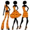 Ladies in bright yellow and orange clothes