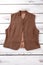 Ladies brown vest, top view.