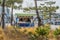 Ladies getting ready for business inside food trailer