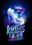 Ladies night poster illustration with high heeled diamond crystals shoes