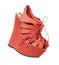 Ladies red fashion wedge heel shoes