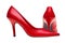 Ladies red high heels shoes isolated