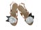 Ladies sandals with white leather rose