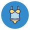 Ladies swimfit, ladies undergarments Vector Icon which can easily edit