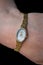 Ladies timepiece gold wrist watch