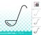 Ladle simple kitchen ware black line vector icon