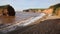 Ladram Bay beach level view Devon England UK PAN