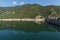 Ladscape with green forest around Vacha (Antonivanovtsy) Reservoir, Bulgaria