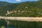 Ladscape with green forest around Vacha Antonivanovtsy Reservoir, Rhodopes Mountain