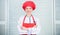 Lady adorable chef teach culinary arts. Professional culinary tips. Culinary show concept. Woman pretty chef wear hat