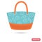 Lady beach bag color flat icon
