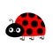 Lady bug ladybird insect. Ladybug icon. Cute cartoon kawaii funny baby character. Side view. Happy Valentines Day. Flat design.