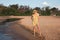 Lady at Cacau Beach in Brazil