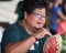 Lady Carving Watermelon