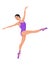 Lady dancer in violet leotard
