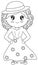 Lady in a dress coloring page