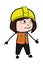 Lady Engineer Expressionless Face Cartoon