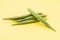 Lady Finger or okra isolated on yellow background, front view