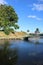 Lady on footbridge, Taylor River, Blenheim, NZ