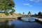 Lady on footbridge, Taylor River, Blenheim, NZ