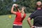 Lady golf swing