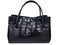 Lady handbag in black color made of crocodile leather