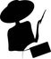 Lady in a hat black silhouette, lady,woman, girl, romance, romance, love, love, in love, lady with a glass,lady with a purse,lady