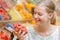 Lady holding punnet strawberries