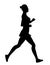 Lady Jogger In Isolated Silhouette