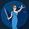 Lady justice illustration in flat design style