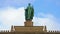 Lady Justice statue atop Upper Bavarian governmental building in Munich, Germany