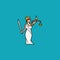 Lady Justice or Themis Femida cartoon vector illustration