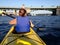 Lady Kayaking in Washington State