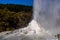 Lady Knox Geyser getting ready to explode and then exploding Rotarua New Zealand