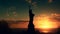 Lady Liberty statue Black Silhouette