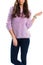 Lady in light purple pullover.